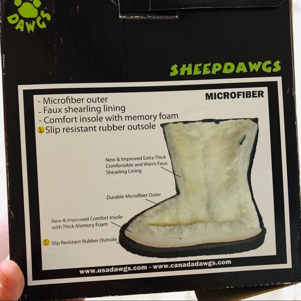 NWT DAWGS pink girls faux shearling liner memory foam winter boots Size 4.5 6.5